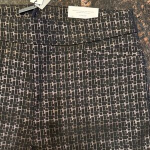 Chico's Brigitte Slim Leg Black and Gold Pants